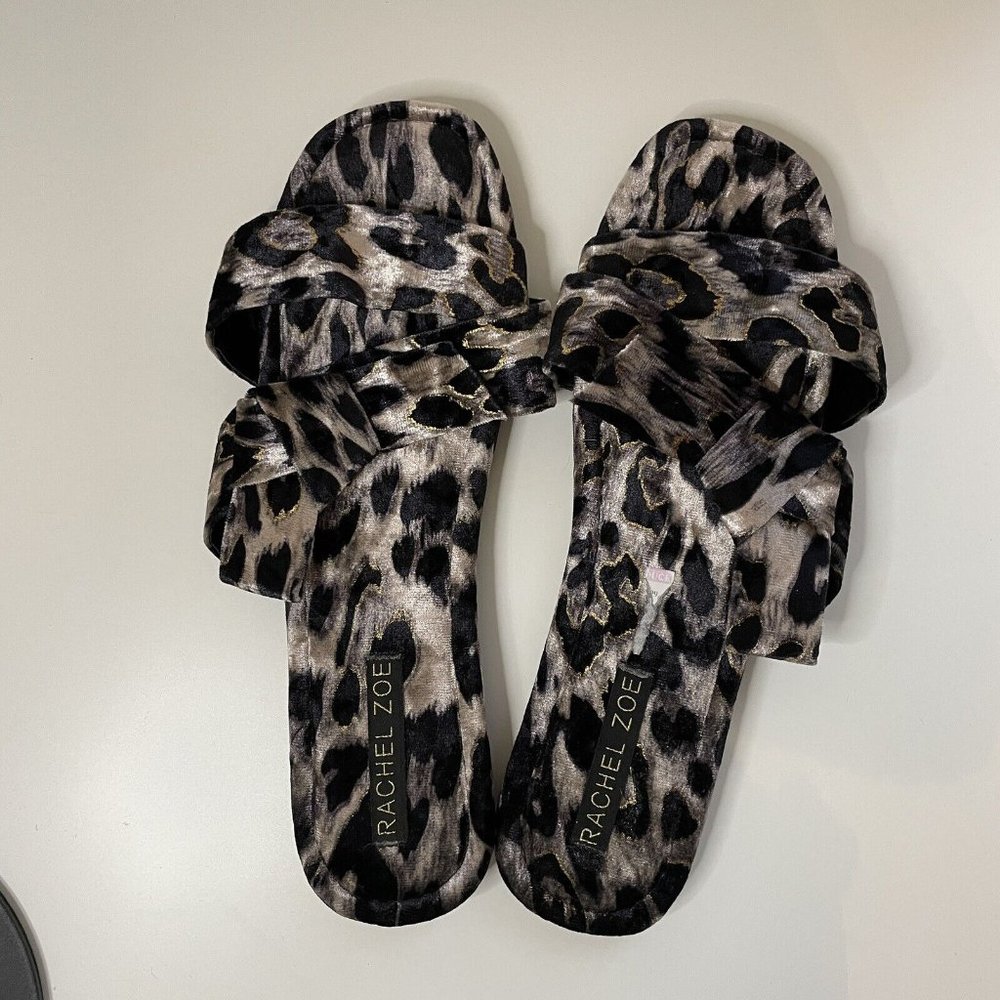Rachel Zoe Women Slippers‎ Slides Flip Flops Animal Print Size US 10
